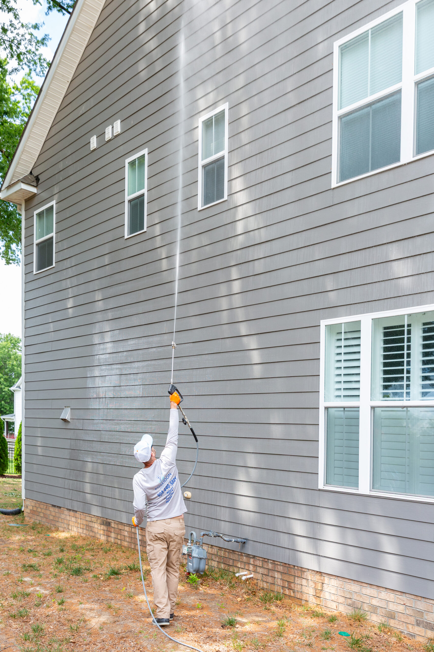Poseidon Power Wash providing professional exterior cleaning services in Lakeside, Virginia