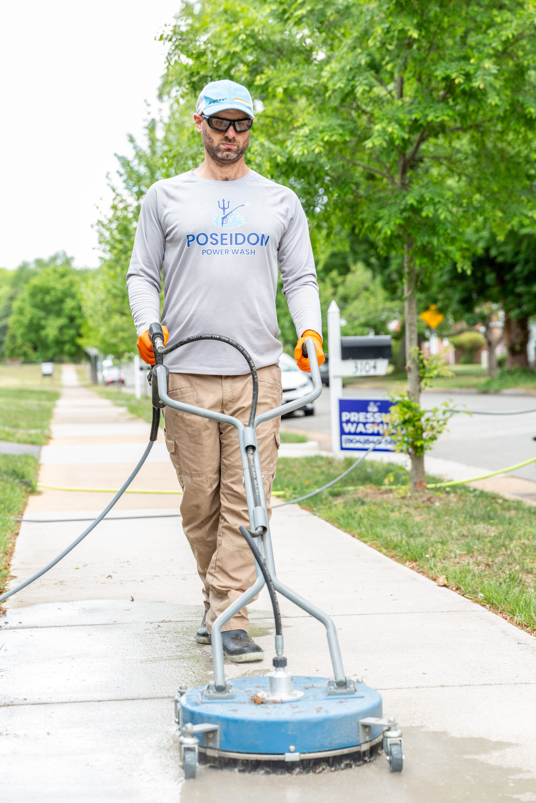 Poseidon Power Wash providing professional exterior cleaning services in Glen Allen, Virginia