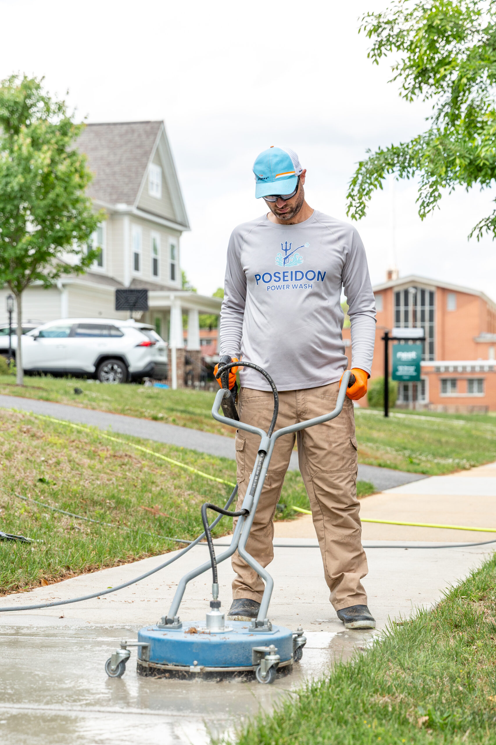 Poseidon Power Wash providing professional exterior cleaning in Chesterfield, Virginia