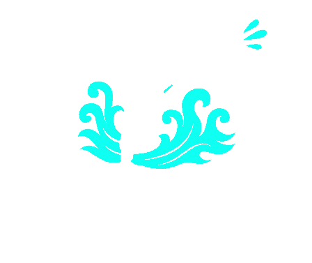 Poseidon Power Wash logo with trident and water waves for cleaning services.