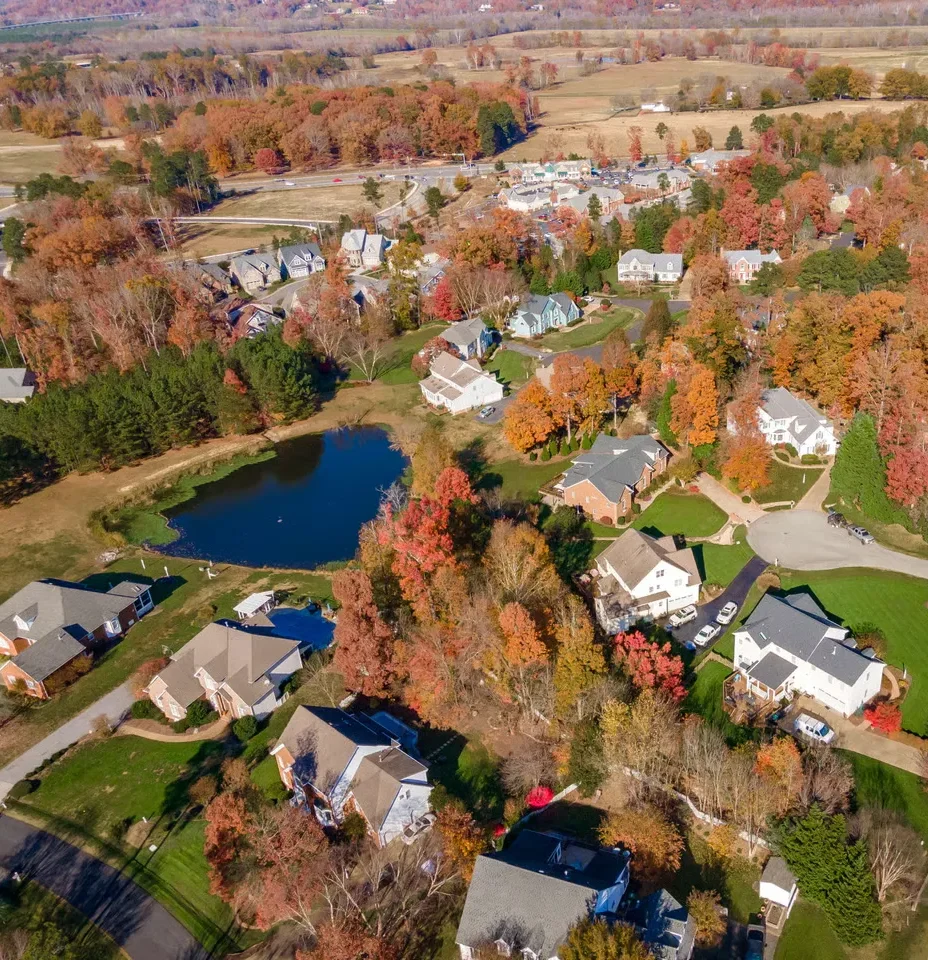 Downtown and residential neighborhoods in Chesterfield, Virginia
