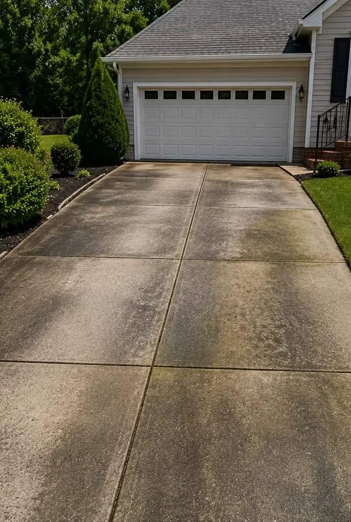 Before professional driveway cleaning in Richmond, Virginia