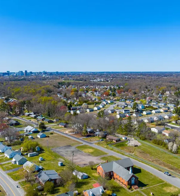 Downtown and residential neighborhoods in Glen Allen, Virginia