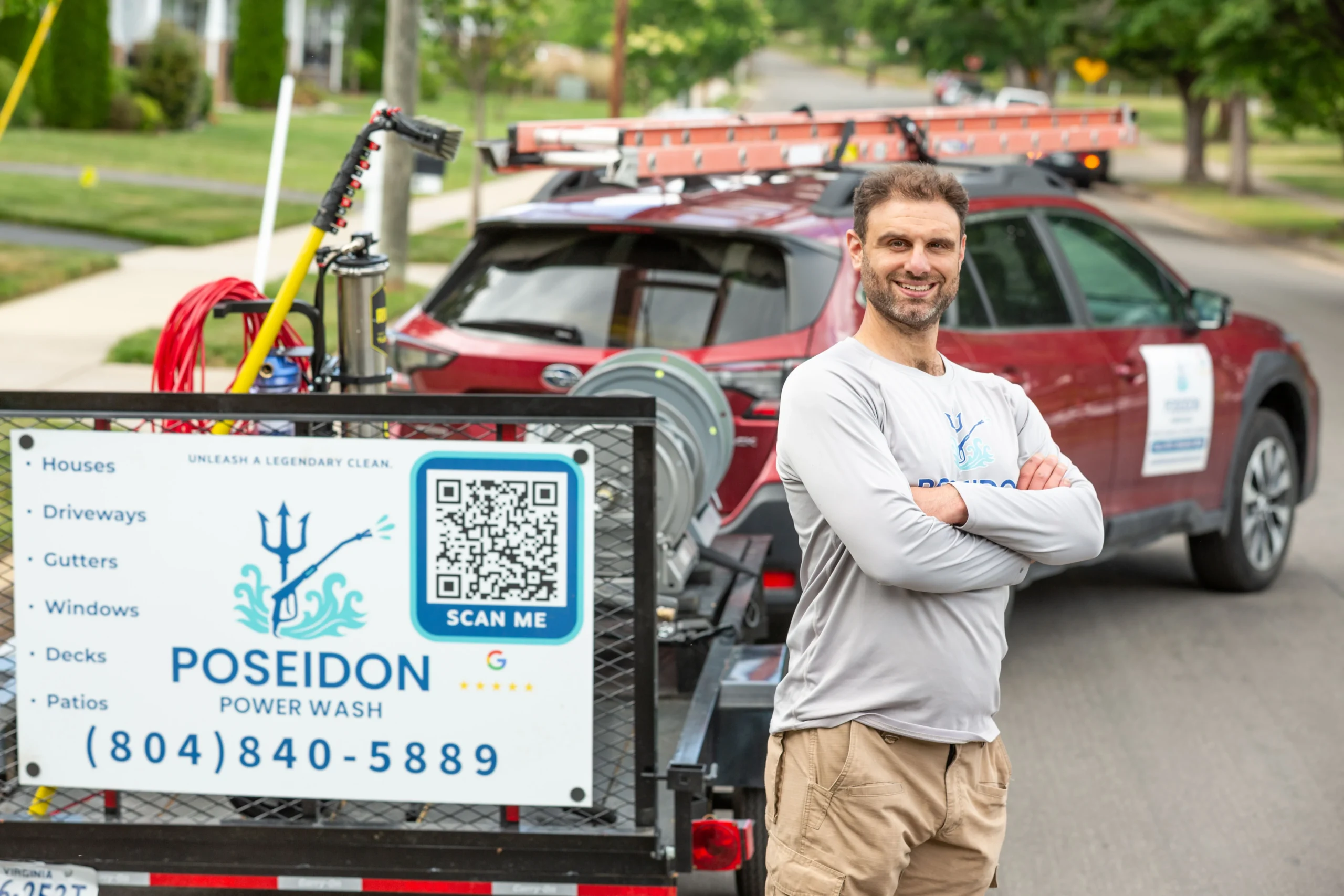 Professional pressure washing team providing exterior cleaning services in Richmond VA