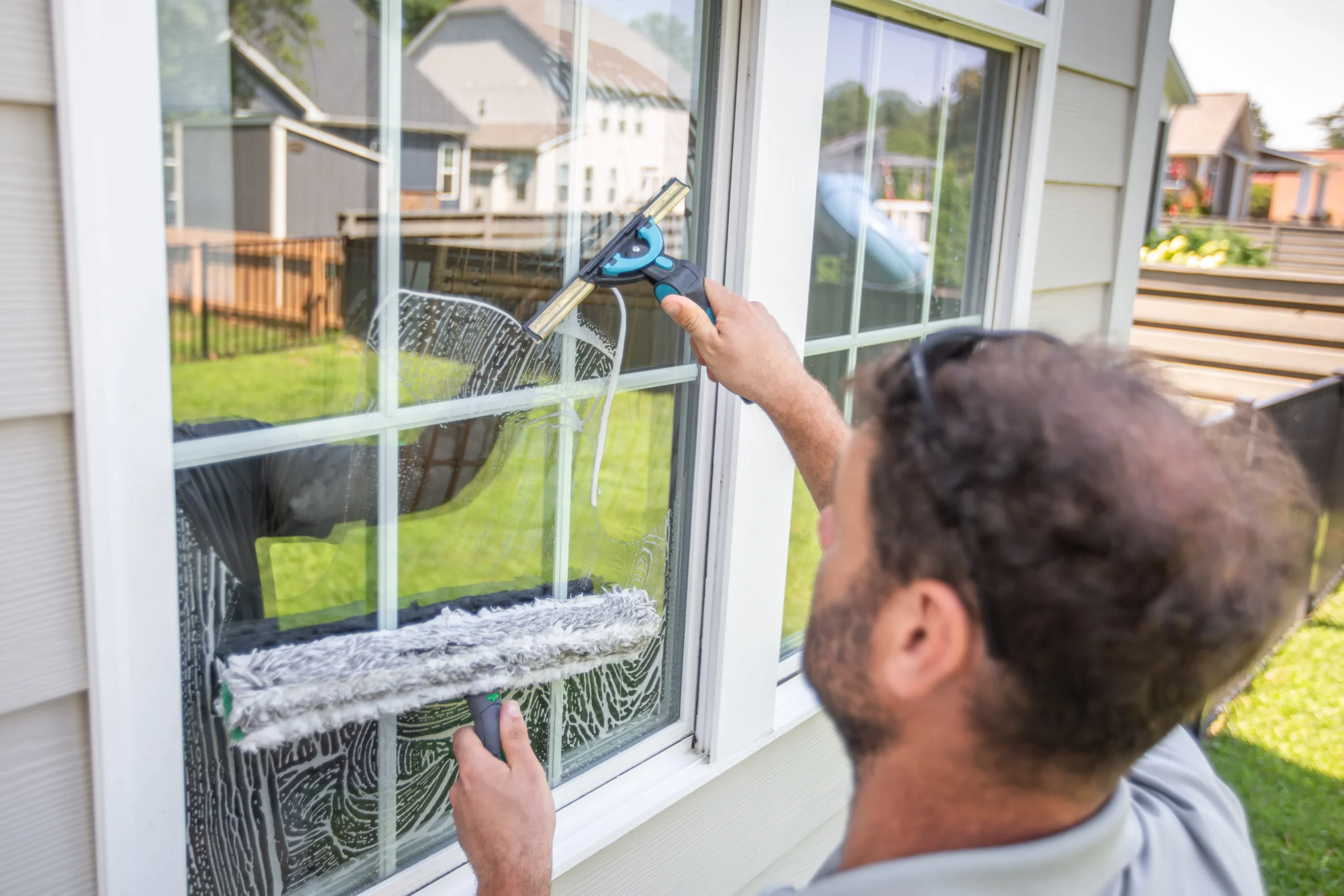 Exterior window cleaning for crystal clear residential windows
