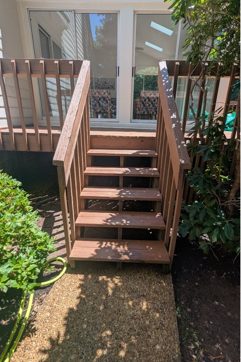 Wood deck cleaning after in Richmond, Virginia